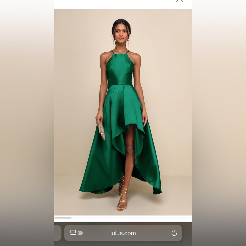 Lulu's Emerald Green High Low Dress - Picture 5 of 5